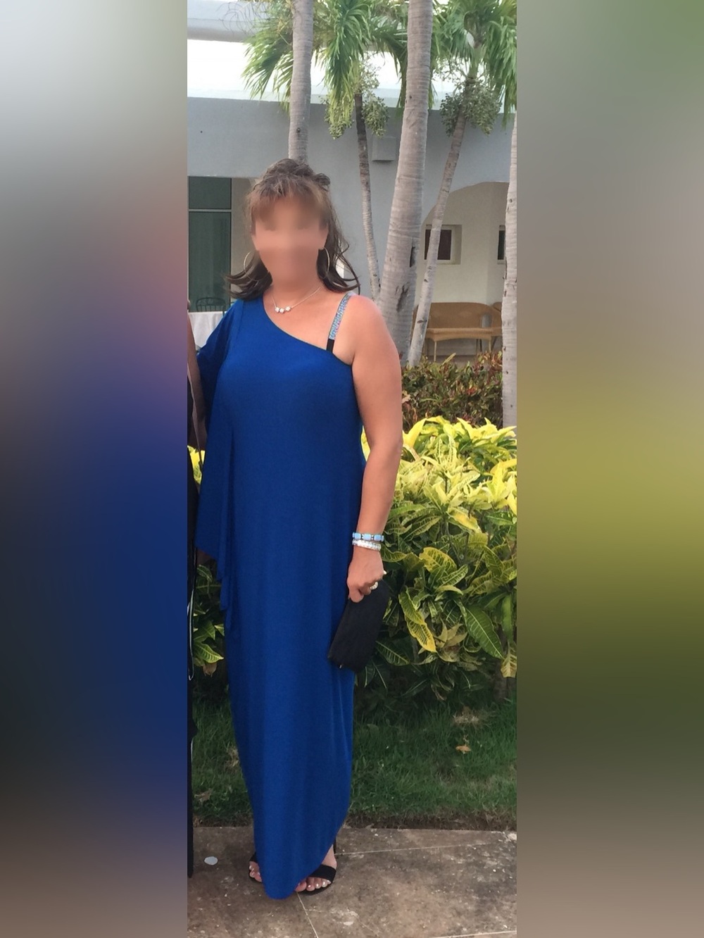 Blue One-Shoulder Maxi Dress - Classic Evening Style